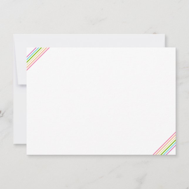 Rainbow Colors Stripe Blank Template Elegant (Front)