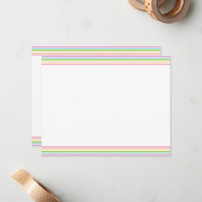 Rainbow Colors Stripe Blank Template Trendy (Front/Back In Situ)