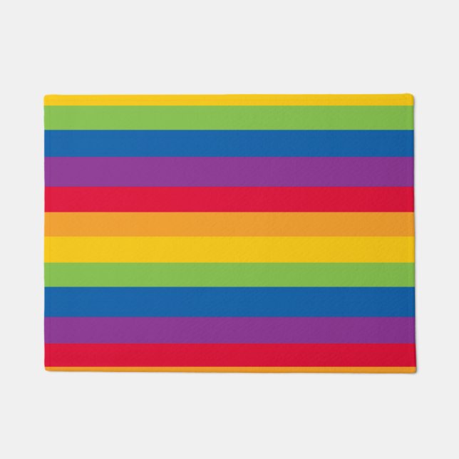 Rainbow Colors Stripes Doormat (Front)