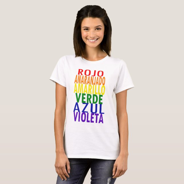 Rainbow Colors T-shirt (Spanish) (Front Full)