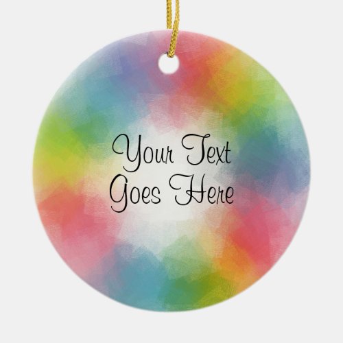 Rainbow Colors Template Modern Calligraphy Script Ceramic Ornament