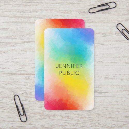 Rainbow Colors Template Modern Colorful Elegant Business Card