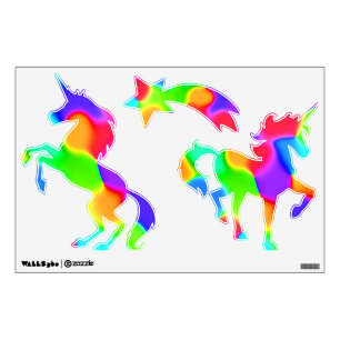 Rainbow Colors Unicorn Wall Decals