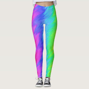 Rainbow Colors Vertical Stripe Print Leggings