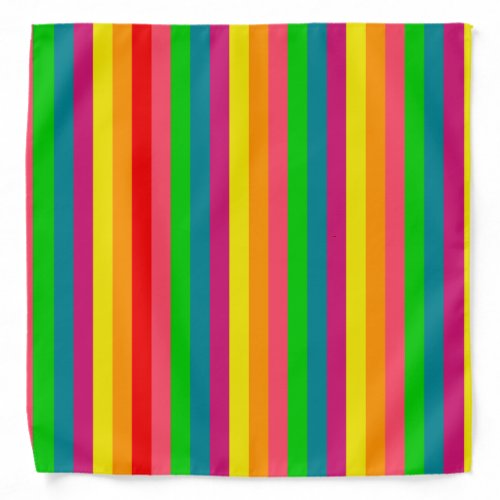 Rainbow Colors Vertical Stripes Style Bandana
