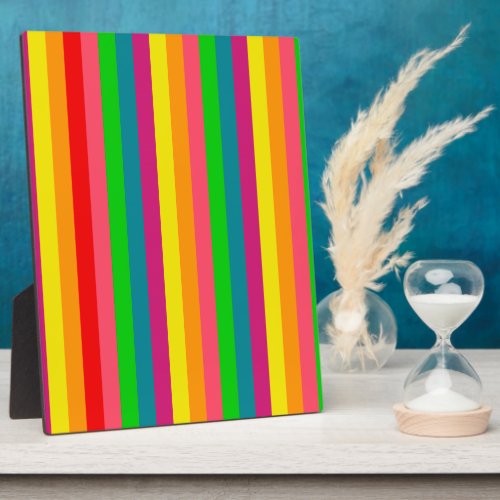 Rainbow Colors Vertical Stripes Style Plaque