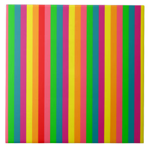 Rainbow Colors Vertical Stripes Style Tile
