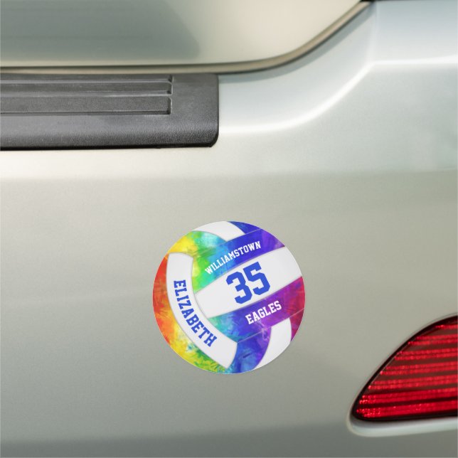 rainbow colors volleyball team spirit gifts car magnet (In Situ)