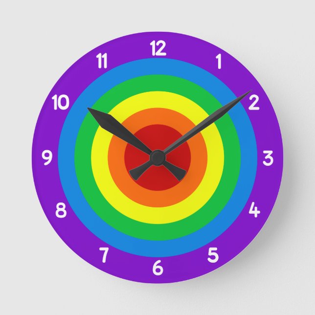 Rainbow Colors wall clock (Front)