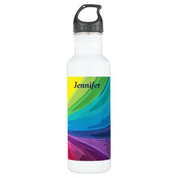 Rainbow Colors Water Bottle by Lilleaf at Zazzle