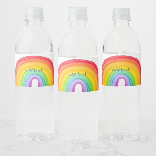 Rainbow colors water bottle label (Bottles)