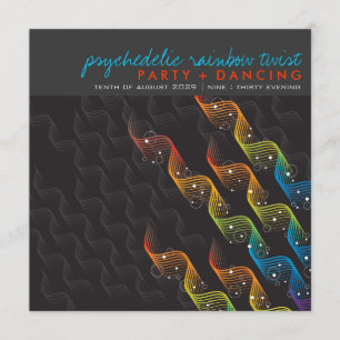 Rainbow Colors Wavy Abstract Twist Party Invite