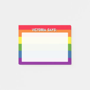 Rainbow Colors with Custom Text Post-it Notes
