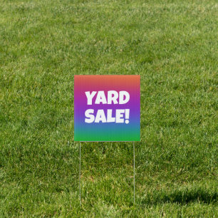 Rainbow Colors YARD SALE! Sign