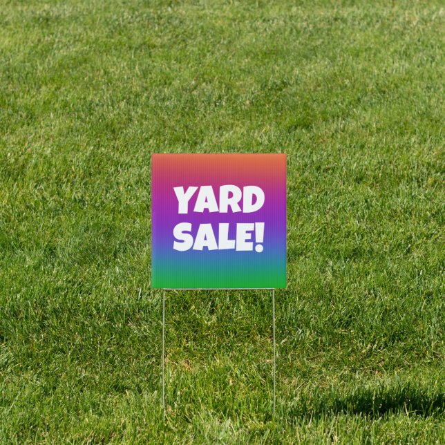 Rainbow Colors YARD SALE! Sign (Insitu)