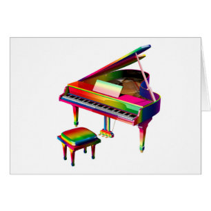 Rainbow Coloured Piano Cards