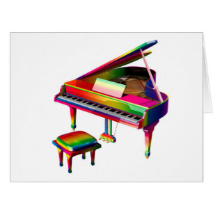 Rainbow Coloured Piano Cards