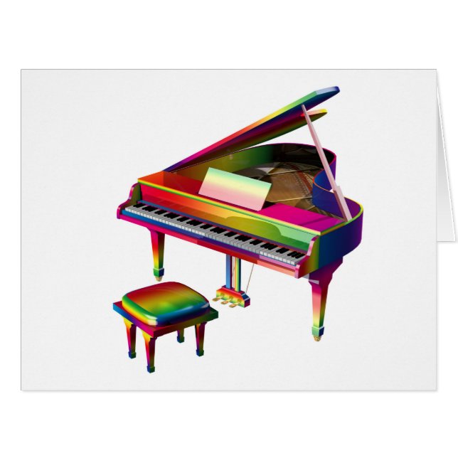 Rainbow Coloured Piano Cards (Front Horizontal)