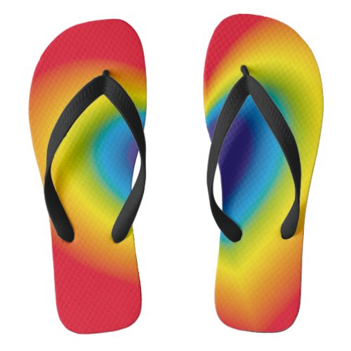 rainbow colourful heart flip flops