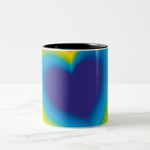 rainbow colourful heart Two_Tone coffee mug