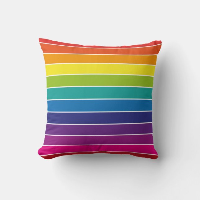 Rainbow Colours Design Throw Pillow (Front)