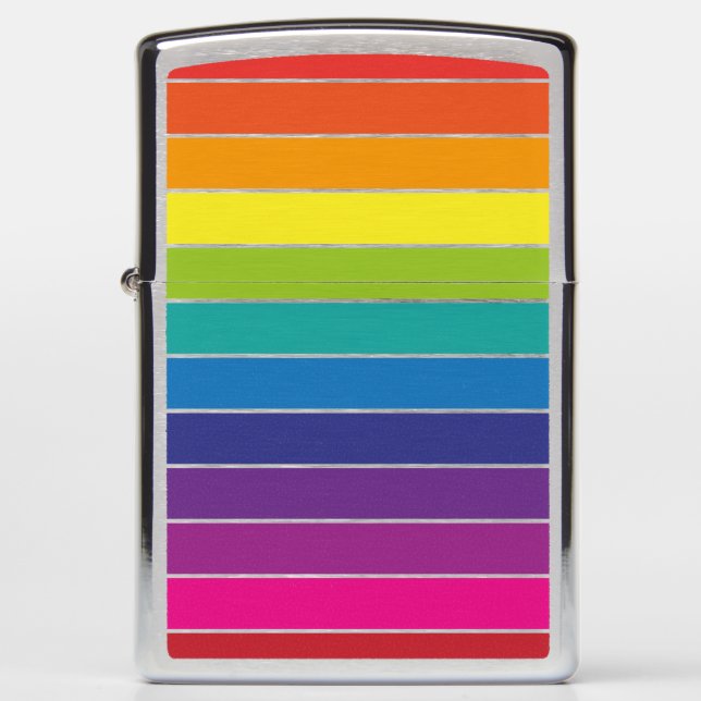 Rainbow Colours Design Zippo Lighter (Front)