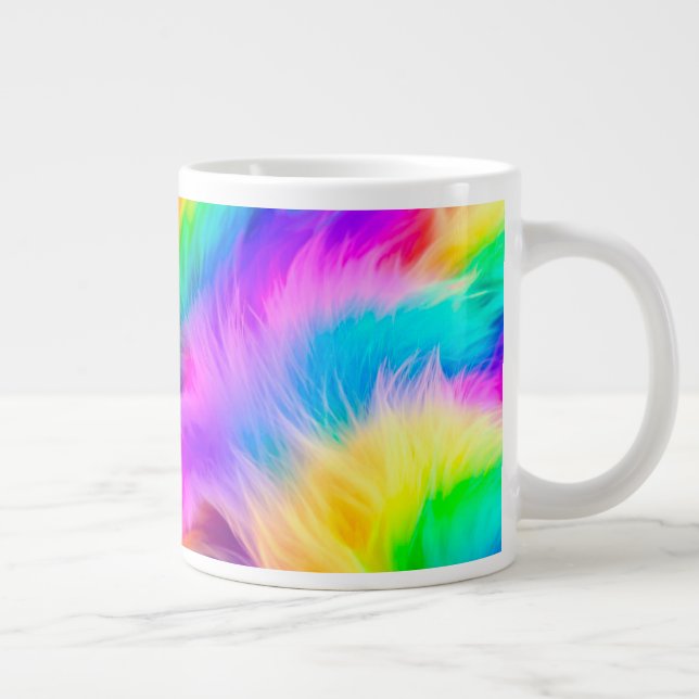 Rainbow Colours Fur Design-75293 Giant Coffee Mug (Right)