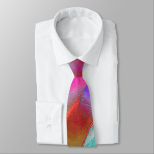 Rainbow colours in virtual pearly rock neck tie