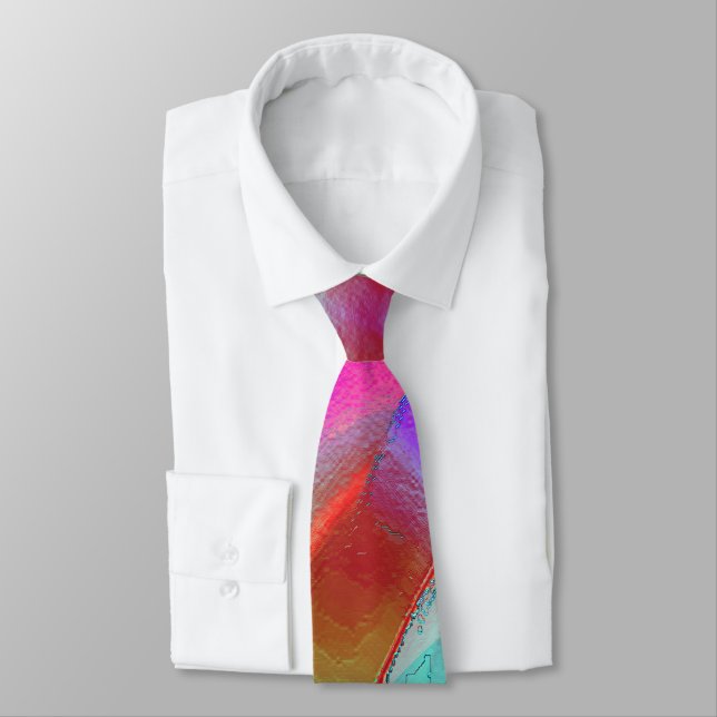 Rainbow colours in virtual pearly rock neck tie (Tied)