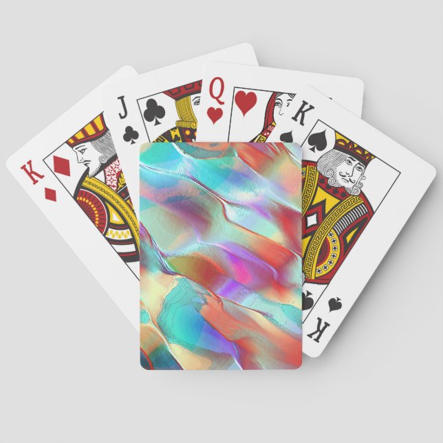 Rainbow colours in virtual pearly rock poker cards (Back)