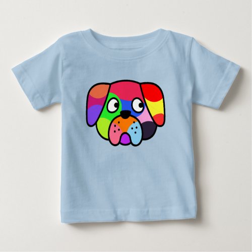 Rainbow Colours Pet Funny Colourful Dog Puppy Baby T_Shirt