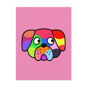 Rainbow Colours Pet Funny Colourful Dog Puppy Postcard