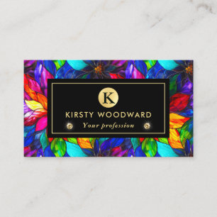 Rainbow Colours Stained Glass Pattern Business Card