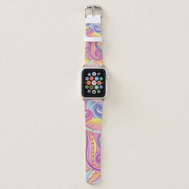Rainbow Comet: Magical Dreamy Sky. Apple Watch Band (Front)