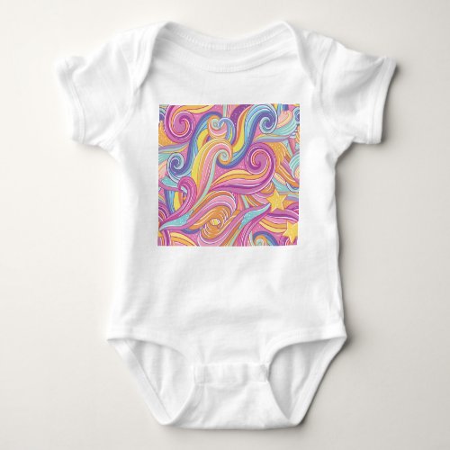 Rainbow Comet Magical Dreamy Sky Baby Bodysuit