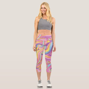 Rainbow Comet: Magical Dreamy Sky. Capri Leggings