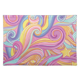 Rainbow Comet: Magical Dreamy Sky. Cloth Placemat