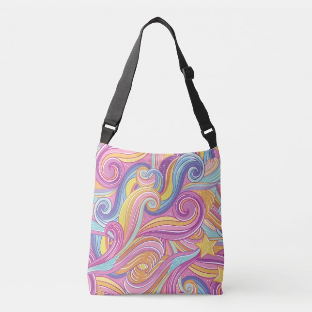 Rainbow Comet: Magical Dreamy Sky. Crossbody Bag (Front)