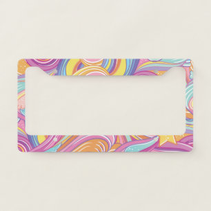 Rainbow Comet: Magical Dreamy Sky. License Plate Frame