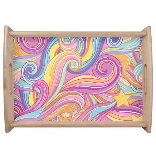 Rainbow Comet Magical Dreamy Sky Serving Tray
