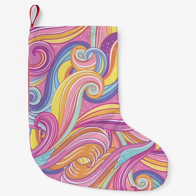 Rainbow Comet: Magical Dreamy Sky. Small Christmas Stocking (Front)