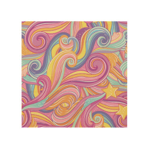Rainbow Comet: Magical Dreamy Sky. Wood Wall Art