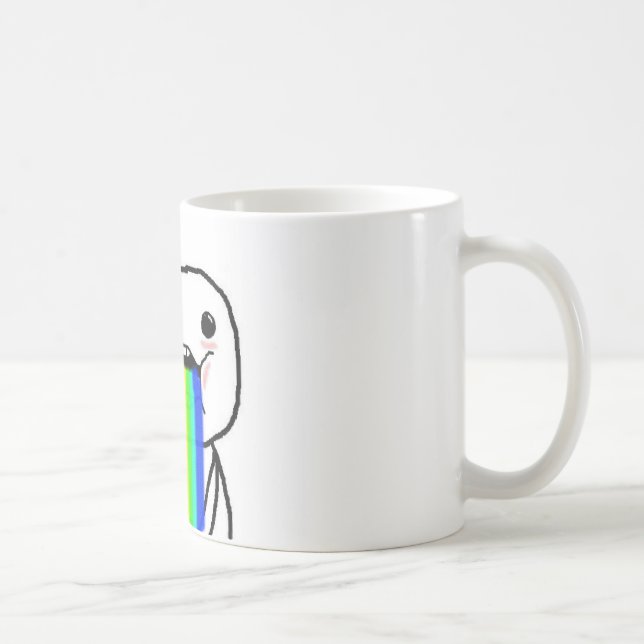 Rainbow Computer Face Guy Coffee Mug (Right)