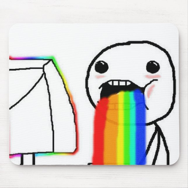 Rainbow Computer Face Guy Mouse Pad (Front)