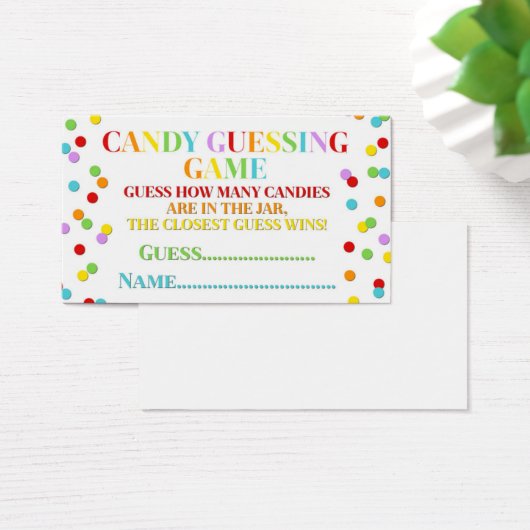 Rainbow Confetti Baby Shower Candy Guessing Game (Desk)