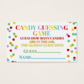 Rainbow Confetti Baby Shower Candy Guessing Game (Front)
