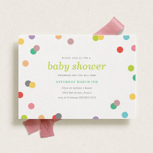 Rainbow Confetti Baby Shower Invite