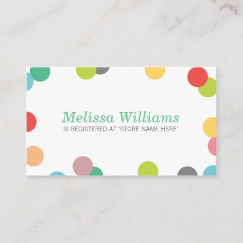 Rainbow Confetti Baby Shower Registry Insert Card Business Card Templates