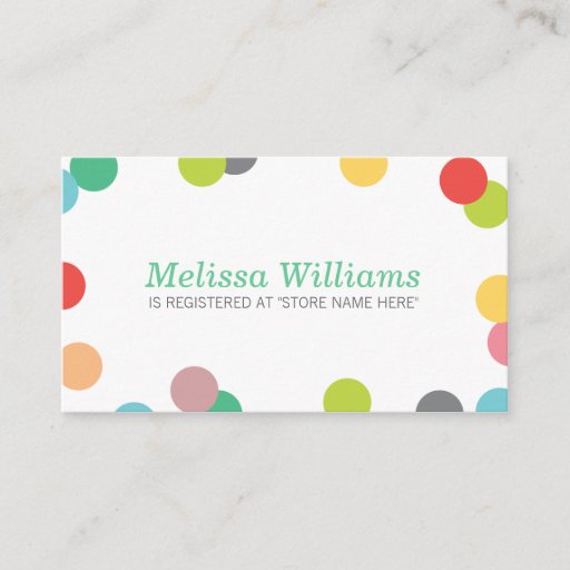 Customizable Rainbow Confetti Baby Shower Registry Insert Card Business Card Templates