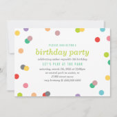 Rainbow Confetti Birthday Invite (Front)